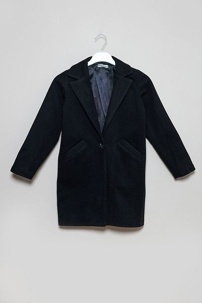 Fulla Moda Κασμίρ παλτό για κορίτσι με διπλό γιακά με κουμπί