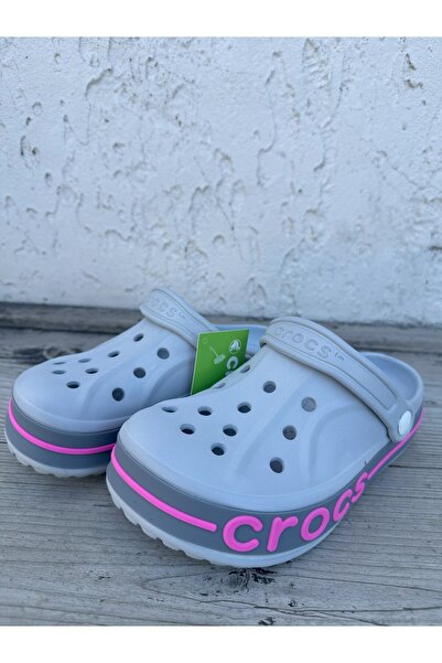 Huzurlu Adımlar Gray Pink Double Color Side Written Slippers