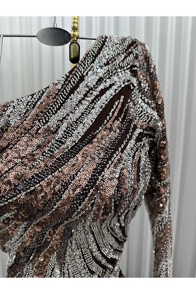 COCONALY Embroidered dress with elegant beaded embroidery