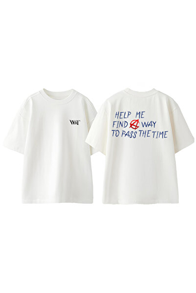 THEWERT Tricou oversize alb din bumbac cu imprimeu pe spate Lil Peep The Brig...