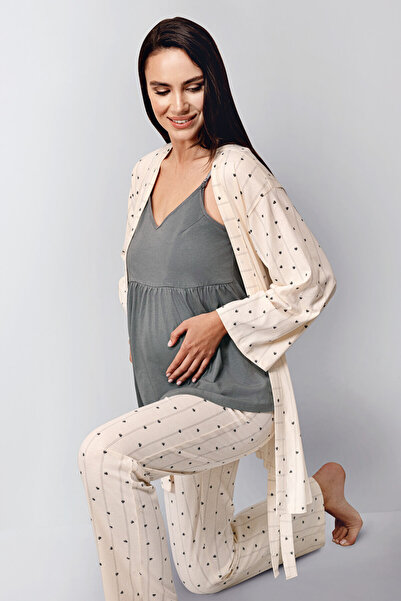 Arnetta Women's Gray 3-Piece Pajama Set