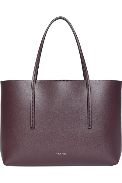 Calvin Klein Foil Logo Small Tote Bordo Kadın Çanta