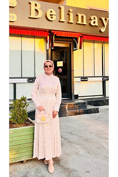 Moodbasic Jakar desenli ipek saten elbise