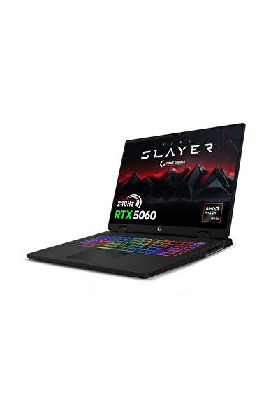 Game Garaj Slayer R9MXL-5060 C3 AMD R9 8940HX 32GB RAM 2TB SSD RTX5060 17" QHD+ 240Hz IPS DOS Oyuncu Laptop