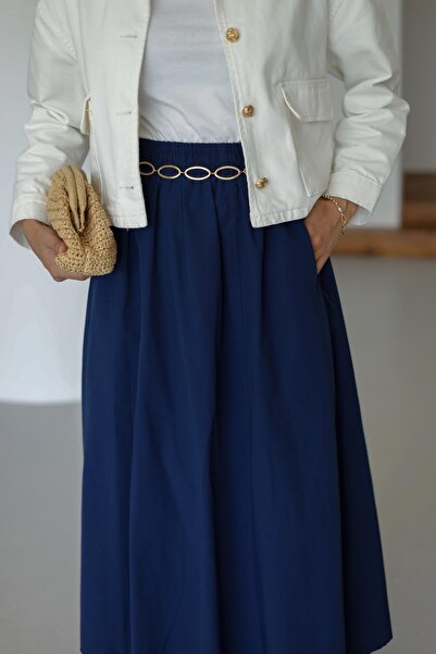 MOONSC Спідниця з подвійними кишенями на резинці