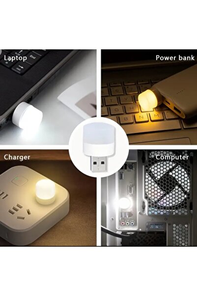 HUXBEE 2 adet USB LED gece lambası aydınlatma bilgisayar powerbang ve adaptör...