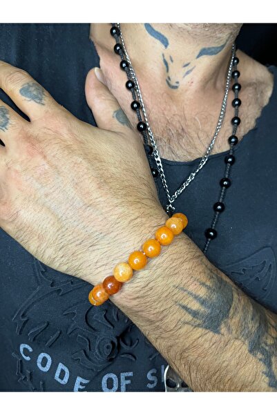 Mos Tespih Agate Stone Natural Stone 19 Stone Bracelet