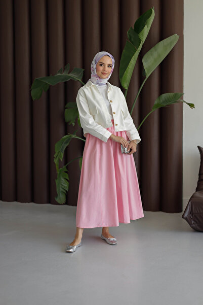 MOONSC Double Pocket Skirt with Elastic Waist