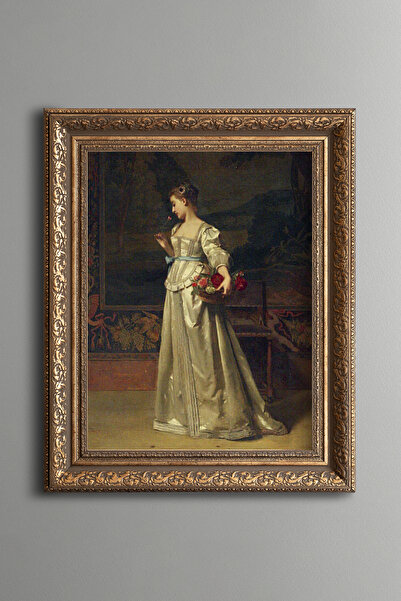 epiqart Coș de trandafiri - Cadru cu model vintage