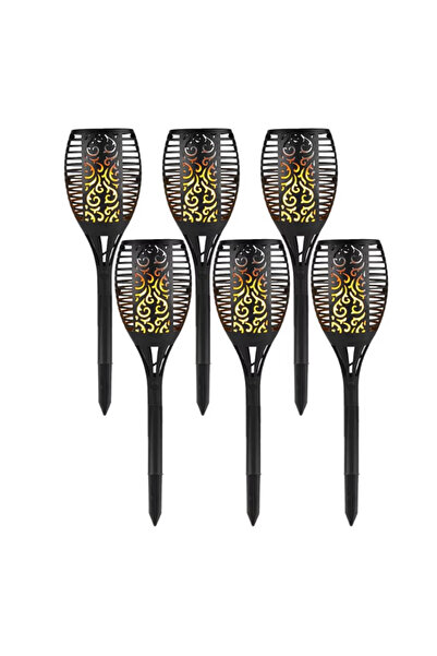 Expres Set 6 lampa solara de exterior tip torta cu efect de flacara