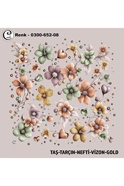 Cenk Desenli Oyalık Yazma - 0300-652