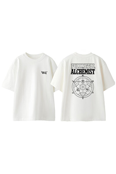 THEWERT Full Metal Alchemist 1 Design Back Printed Βαμβακερό λευκό μπλουζάκι ...