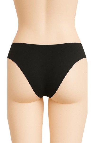 MAVİ QUMSAL Women's Bikini Panties Set of 3 Black Color Seamless Laser Cut Waist Elastic
