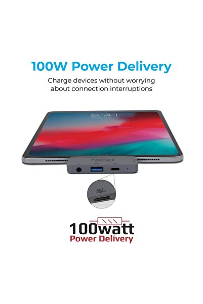Promate موزع وسائط متعددة USB-C 4 في 1