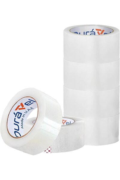 Duravel شريط شفاف، 6 قطع - شديد التحمل 2 بوصة × 50 ياردة