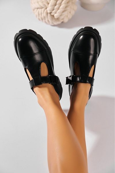 Joana Pantofi dama casual Negri din Piele Ecologica Rifky