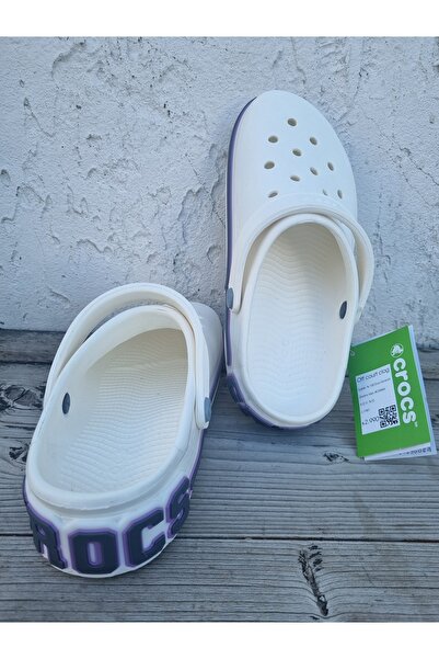 Huzurlu Adımlar White Purple Imported Slippers with Large Writing on the Back