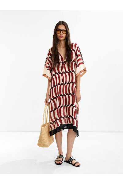 PARFOIS %100 Pamuk Desenli Kaftan