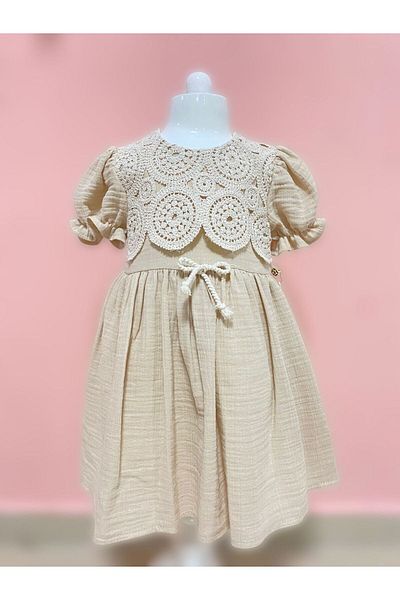 Cherrys Bebek Ring Lace Muslin Dress
