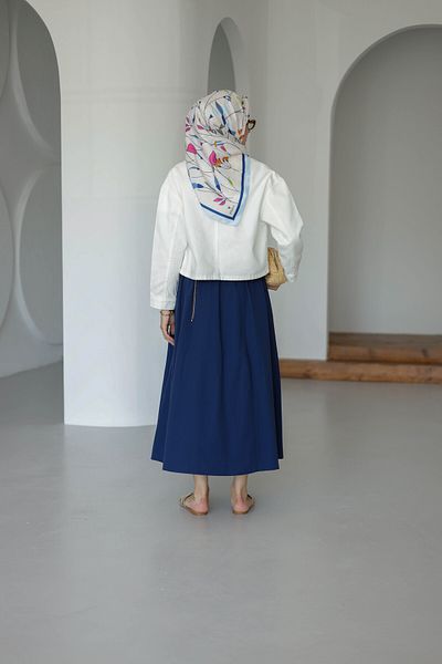 MOONSC Double Pocket Skirt with Elastic Waist