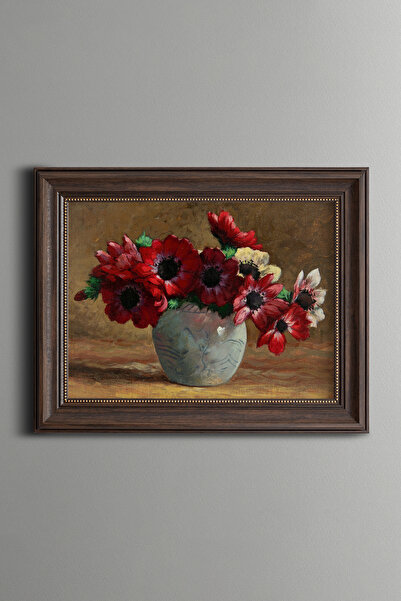 epiqart Anemonlar - Vintage Desenli Çerçeve