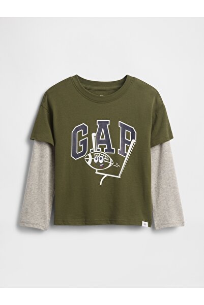 GAP Erkek Bebek Yeşil Grafik Baskılı T-Shirt