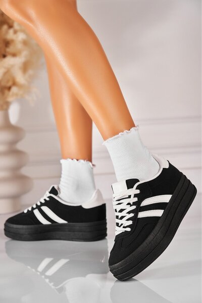 Joana Women's Sneakers Ecological Leather Black Lanora