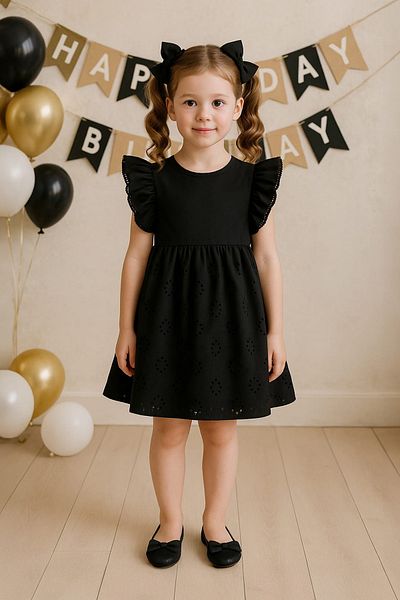 Fulla Moda Lace Sleeves Ruffled Girl's Dress