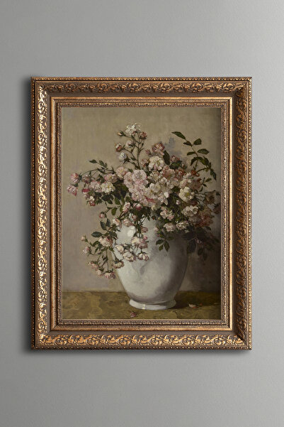 epiqart Flower Still Life - Vintage Patterned Frame