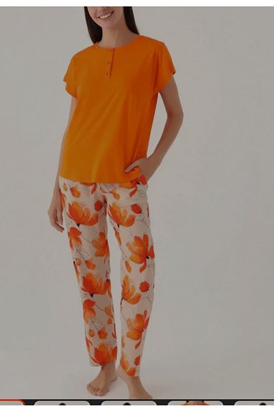 KÜBRAHOME'S Pc8812-S Suprem Pajama Set Orange