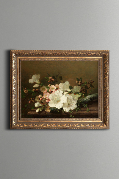 epiqart Floral Still Life - Vintage Patterned Frame