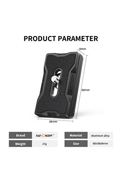 K&F CONCEPT K&F Tripotlar için Orjinal Plate - Tripot Başlığı ( Tekli Paket )