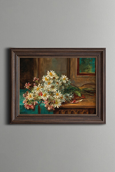 epiqart Un buchet de margarete - Ramă cu model vintage