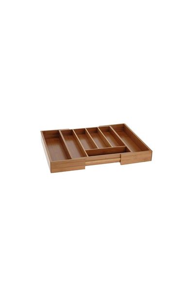 Excellent Houseware Organizator de tacâmuri Stern, extensibil din bambus, 28,5-45x34x5 cm