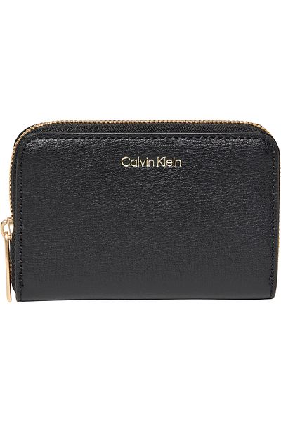 Calvin Klein Foil Logo Medium Zip Around Black Women's Wallet