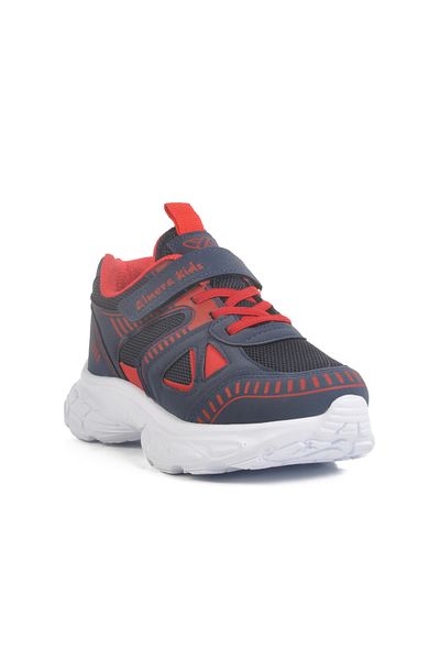AYK'S Navy Blue-Red Mesh Children's Sports Shoes 1500 F