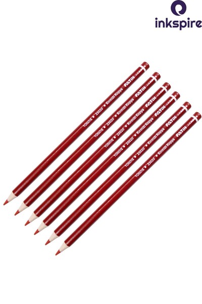 inkspire Red Lead Pencil 6 Pieces Fatih Red Copy Pen Pen Soft Tip Head Pen Board Pen