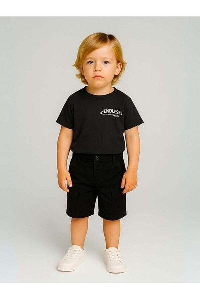 Zekids Baby Boy Cotton Fabric Shorts with Pockets