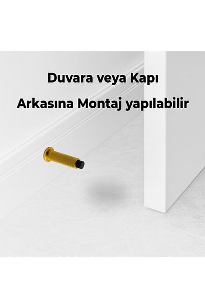 Badem10 Door Stopper Buffer Gold Gold Screw Metal Handle Holder Door Back Wall Handle Stop Wedge