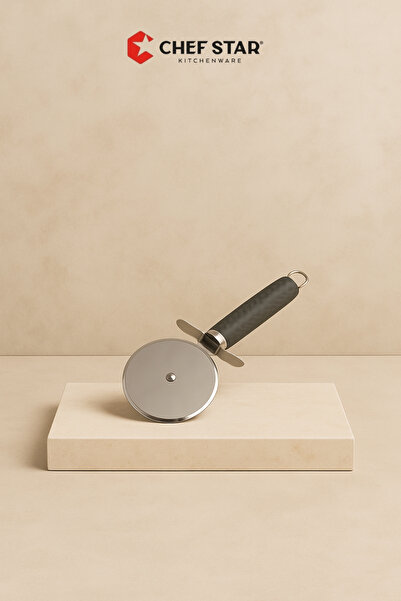 Chefstar قطاعة بيتزا من الفولاذ المقاوم للصدأ - قرص كبير 10 سم، سهلة الاستخدا...