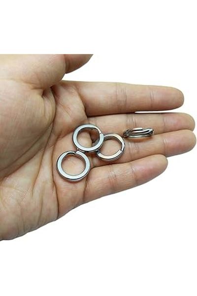 BraidM (No:8)-10.8 Mm, 90 kg Pulls, 30 Pieces Stainless Steel Nickel Plated Split Model Fish, Rapala, Ring