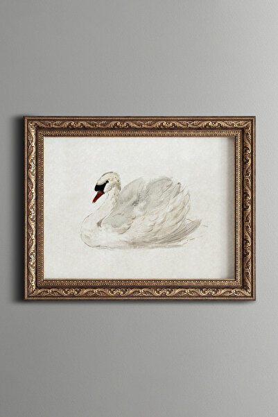 epiqart Sessiz Kuğu - Vintage Desenli Çerçeve