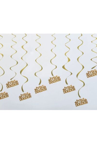 parti sürprizi 8 قطع من زينة السقف المعلقة باللون الذهبي المعدني