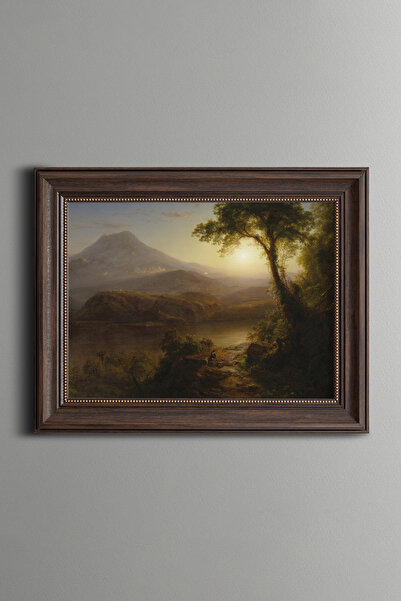 epiqart Τροπικό τοπίο - Πλαίσιο με vintage σχέδια