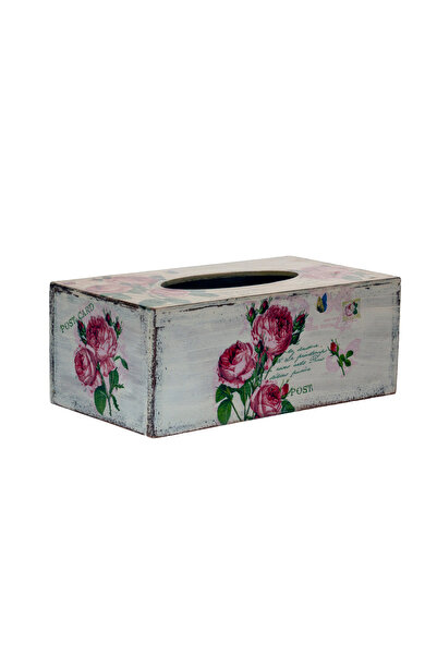 Kumiko Art Napkin box decorated with red roses