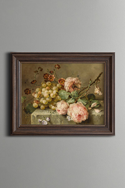 epiqart Натюрморт с рози и грозде - рамка с ретро мотиви