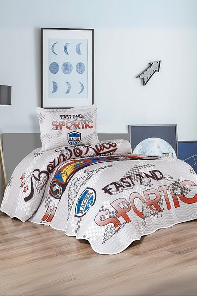 BELENAY HOME Sportic Car Boy's Single Bedspread Set - Pique Set