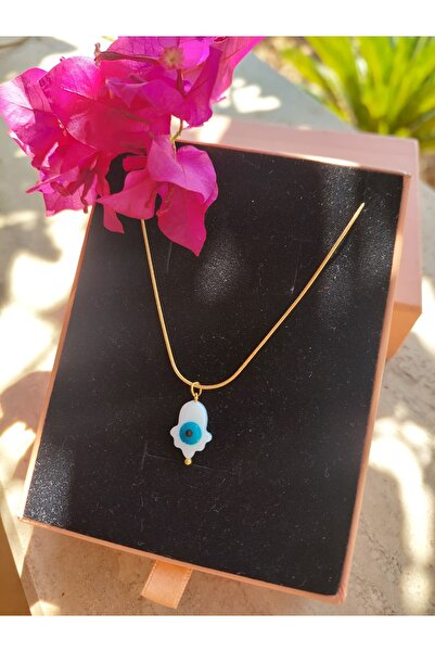 LUCKY ACCESSORIES قلادة سلسلة فولاذية يد فاطمة العذراء