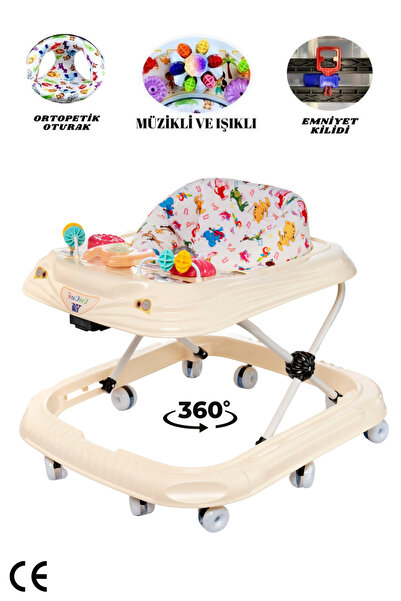 LAYLİNE Oyuncaklı Müzikli 3 Kademeli Örümcek Bebek Yürüteç 10 Teker