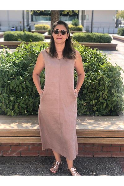 BAKTAGÖR Back Cross Linen Dress